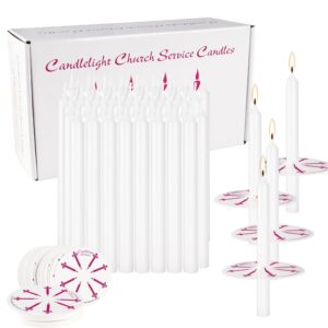 100 pcs odorless Taper Candles, White, Handheld with drip Protection, 5 inches, Church Prayer Candles, Sabbath Candles, Religious Candles……