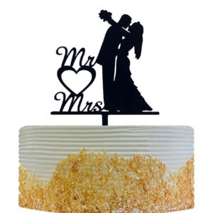 oixcmnjq mr & mrs black acrylic cake topper, bride and groom, wedding party decorations supplies