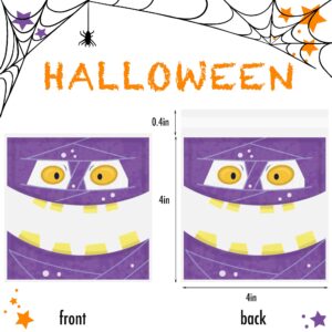 BLEWINDZ 300pcs Halloween Goodie Bags, Small Halloween Candy Treat Bags Self Adhesive Clear Cellophane Bags for Kids Halloween Party Favors (12 Style)