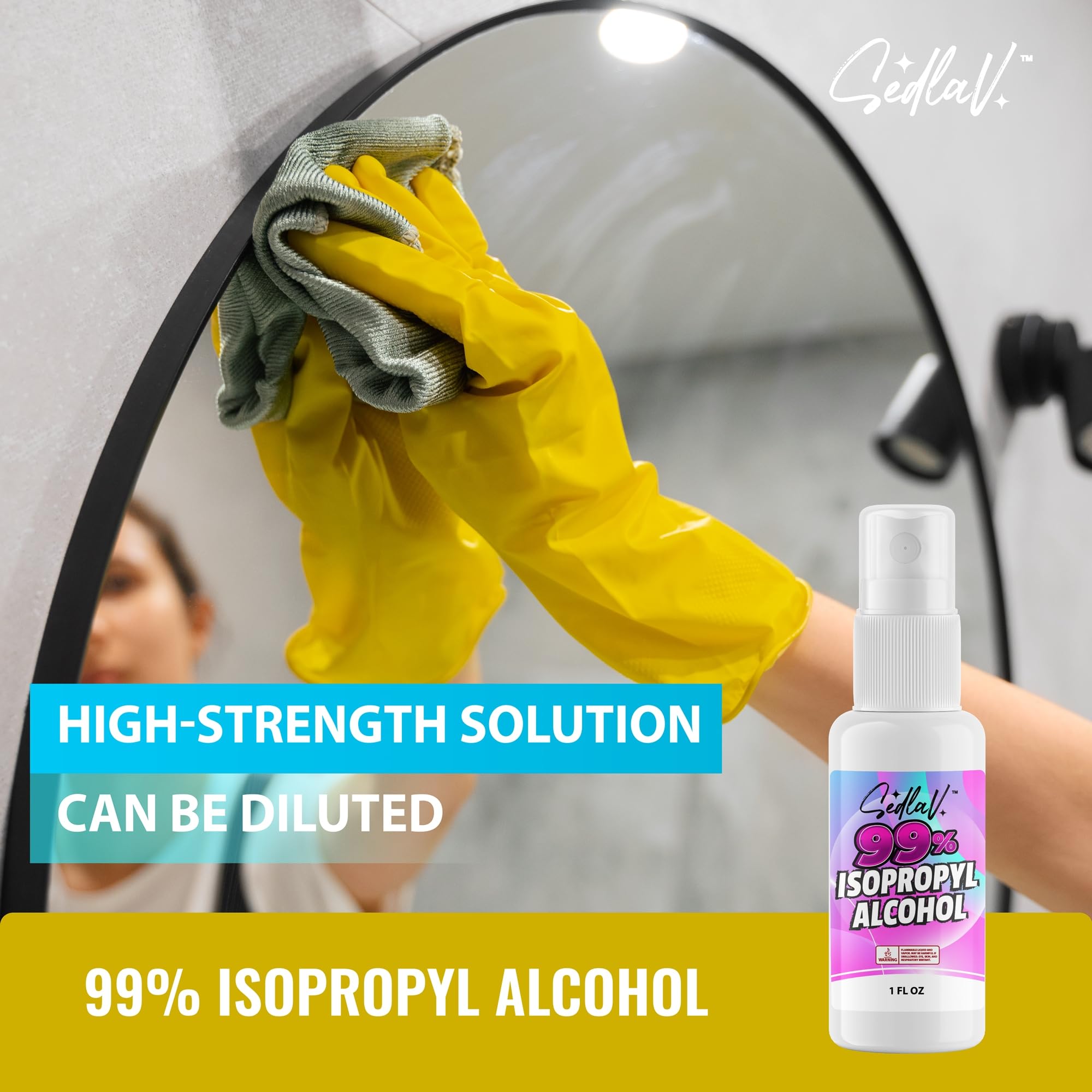 SEDLAV 99% Isopropyl Alcohol Spray Bottle, 99% Isopropyl Alcohol Sprayer, Isopropyl Alcohol Spray Bottles Small, Isopropyl Alcohol 99 Percent Small Bottle, Isopropyl Alcohol Travel Size (2)