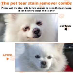 Gjinxi 3 PCs Dog Eye Comb Tear Stain Remover, Double Sided Pet Grooming Facial Comb, Soft and Bristles Flea Tick Removal Brush, Multipurpose Tool Small Cat Puppy Removing Crust Mucus and Flea