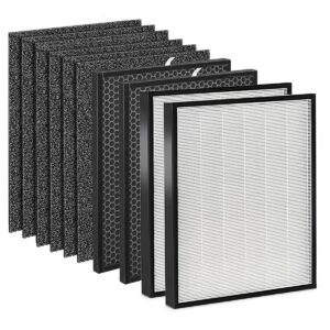 Miloidea 10 Pack 3000 True HEPA Replacement Filters Compatible with 3000,3000M,3000Pro Air Purifier, 2 True HEPA, 2 Activated Carbn & 6 Extra Carbn Pre-filters(2+2+6), 3000 Accessory, NOT for 3500