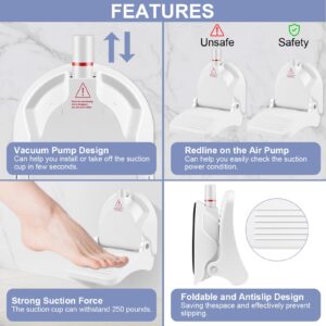 Shower Foot Rest with Reusable Suction Cup for Shaving Legs,Anti-Slip Shower Pedal with No Drilling Suction Cup,Foldable Shower Step with Powerful Suction Cup for Pregnant Woman & Back Pain Sufferers