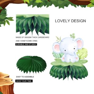 Jamonxi Jungle Theme Baby Shower Decorations Gender Neutra For Boy Girl, Green Honeycomb Centerpiece Table Decorations Safari Kids Birthday Party Supplies For Classroom Bedroom