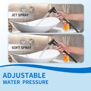 Handheld Bidet Sprayer for Toilet: Premium Stainless Steel Cloth Diaper Sprayer Set, Upgraded Jet Sprayer for Toilet w/Leakproof Hose, High Pressure Bathroom Bidet Sprayer Set Muslim Shower (Black)