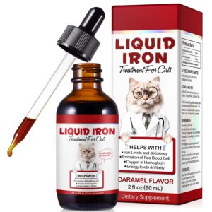 iron supplements for cats, 60ml liquid iron with folate and b12 supports anemia, low enery levels and lethargy, promotes red blood cell formation and blood health