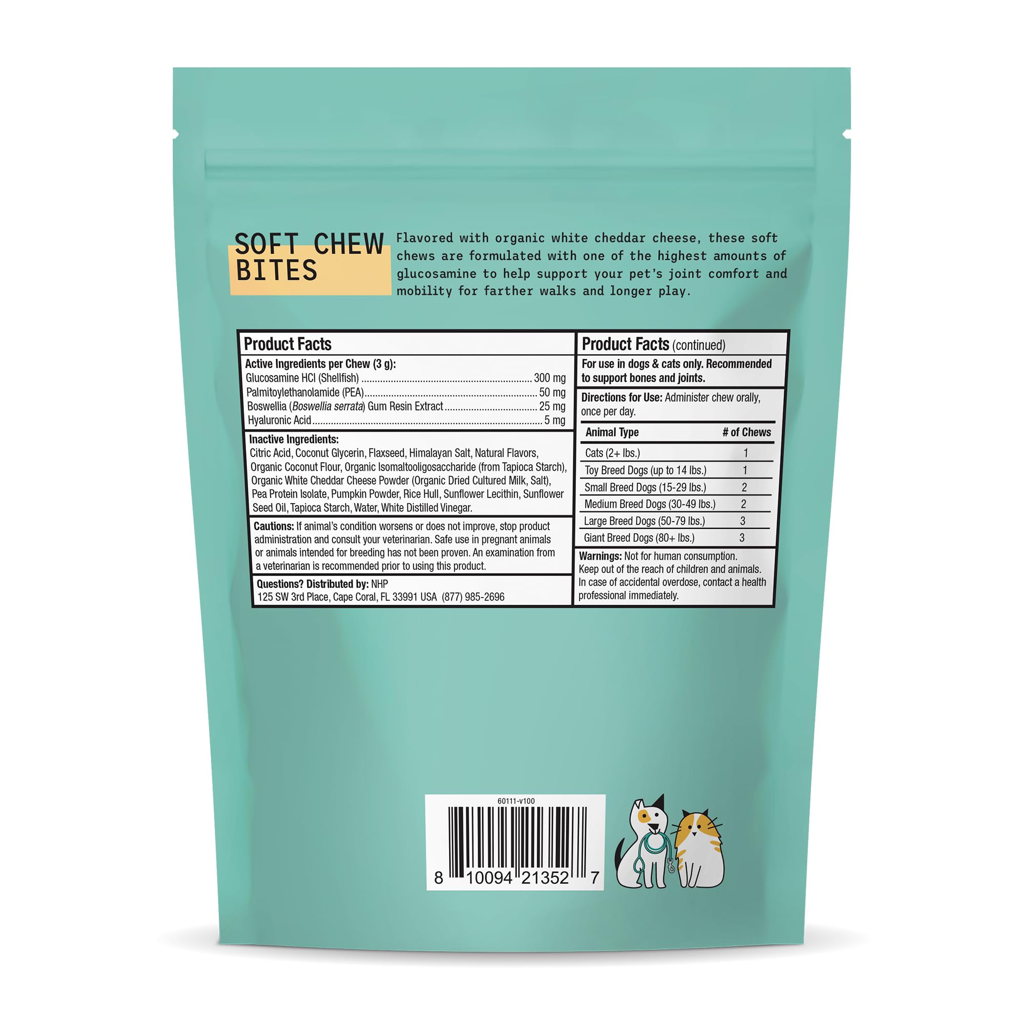 Dr. Mercola Bark & Whiskers Bone & Joint Bites, 6.34 Oz. (180 g), 1 Bag, Supports Joint Comfort and Mobility, Veterinatrian Formulated, Non-GMO