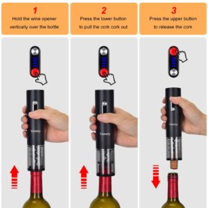 Electric Wine Opener Set with Base, Wine Accessories Set Including Rechargeable Corkscrew Wine Opener, Wine Aerator, Wine Stoppers and Foil Cutter, Perfect Wine Gifts for Wine Lovers