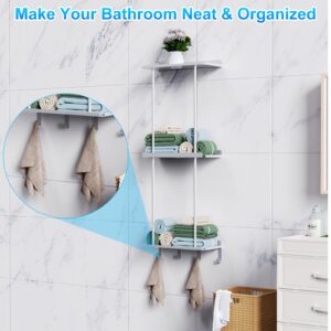 Foirfe 3 Tier Wall Mounted Bathroom Towel Storage Rack with Wood Shelf Space Saving Solution for Small Bathrooms Stylish and Functional Sliver Design