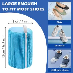 Generic 2PCS-Shoes Laundry Bag, 7.4 x 15 inch Shoe Washing Machine Bag, Reusable and Durable Zipper Plush Shoe Washing Bag for Shoes, Sneakers, Trainers, Tennis Shoes, Large, Blue