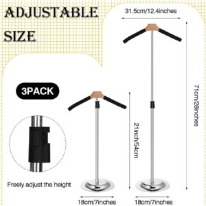 Youdaju 3 Pack Adjustable T-Shirt Display Stand,20-28" Height Shirt Display Shoulder Stand Shirt Rack Steaming Clothes Holder Sturdy Clothing Rack for Retail Vendor T Shirt Display Stand for Shops