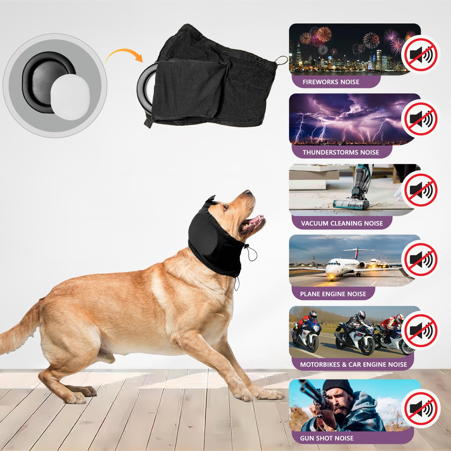 Dog Ear Muffs Dogs Noise Cancelling Headphone, Dog Ear Safety Muffs Dog Ear Protection Dog Ear Hearing Protection