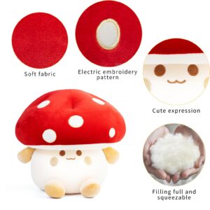 Nuokin Mushroom Plush Toys 12 inch Cute Stuffed Mushroom Pillow Stuffed Toy Birthday Present Home Decor Halloween for Kids