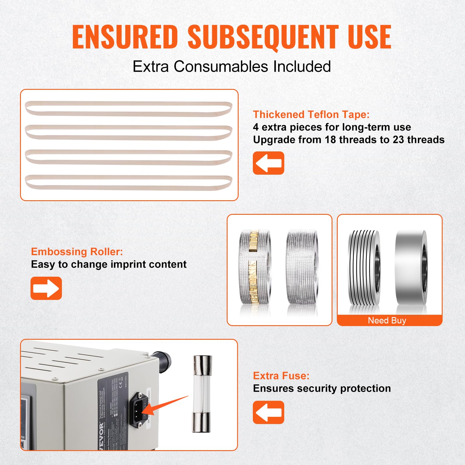 VEVOR Continuous Bag Band Sealing Machine, 0.24-0.47 in/6-12 mm Seal Width, Vertical Band Sealer Machine with Digital Temperature Control, Carbon Steel Bag Sealer for 0.02-0.8 mm Plastic Bags Films