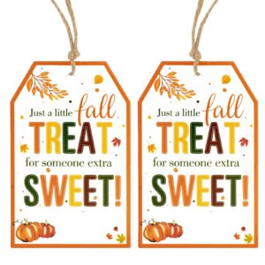 anwyll fall gift tags,50pcs happy fall maple leaf pumpkin gift tags with string,hello autumn tags,fall thank you tags,just a little treat for someone extra sweet tags for fall thanksgiving party favor