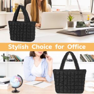 CAMTOP Lunch Box for Women Girls Insulated Cute Lunch Tote Bag Lunchbox Cooler Puffer Bag for Work Travel Picnic(Black)