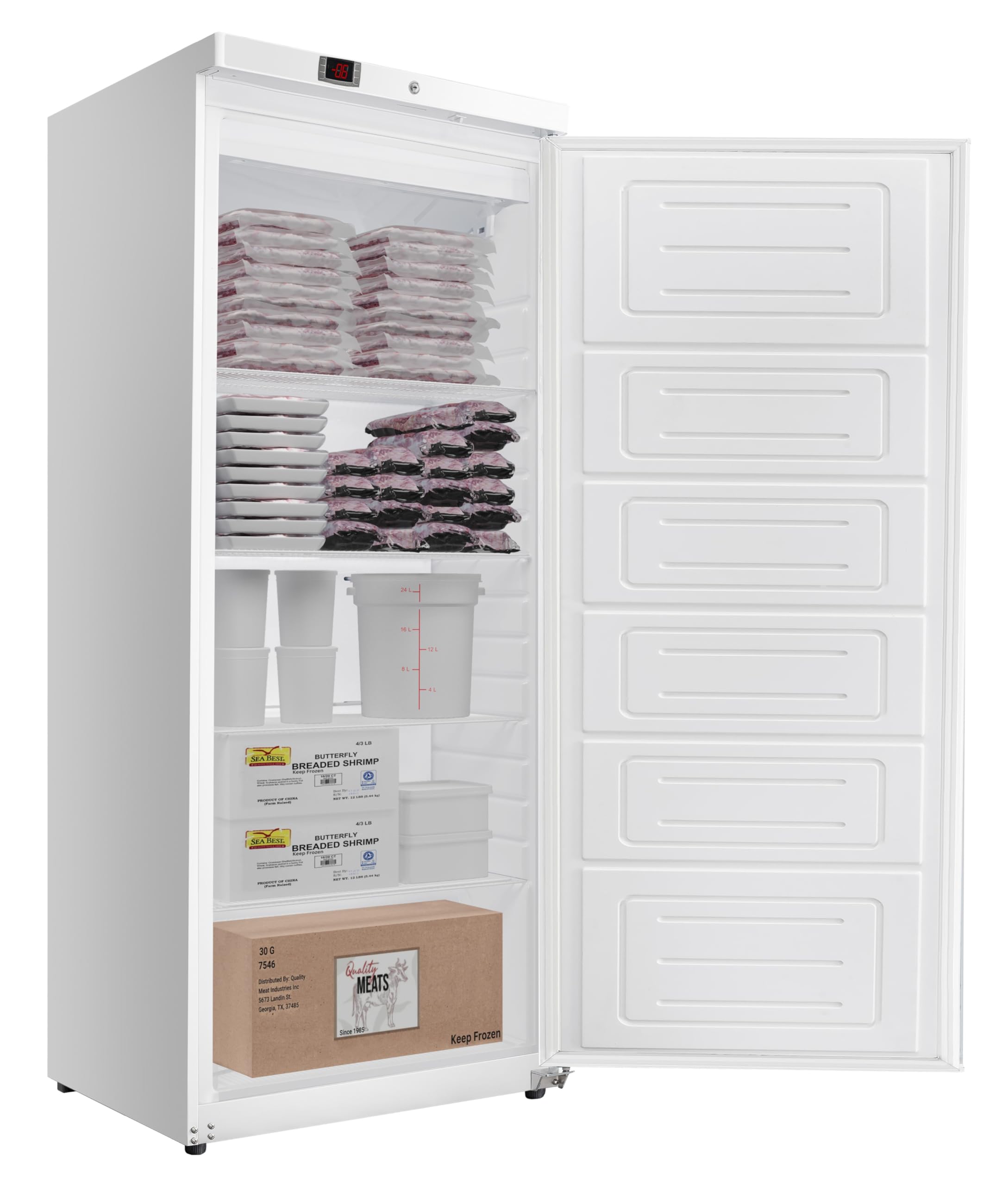 KoolMore KM-RIF-1D17C-WH 30 in. Commercial Auto-Defrost Reach-in Freezer, 21 Cu. Ft. ETL Listed in White