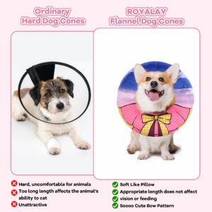 ROYALAY Soft Dog Cone for Pets, Adjustable Dog Collar Comfortable Lightweight Elizabethan Collar for Dogs and Cats, Alternative for After Surgery, Wound Care, Spay, Neuter from Licking Wounds,M