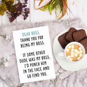 COLINHELIN Lovely Boss Thank You Card For Him, Funny Boss Day Card for Boss Men, Appreciation Card for Male Boss Leader, Boss Day Gift for Boss, Female Boss Card For Him, Boss Birthday for Him Men