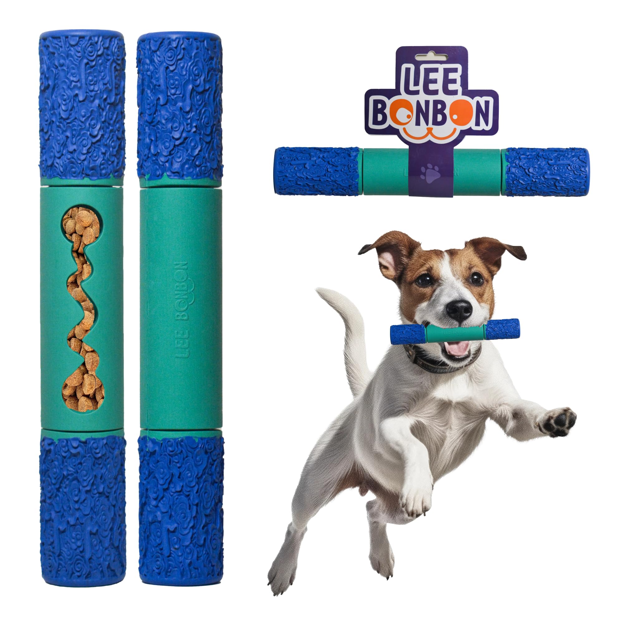 LEE BONBON Interactive & Durable Dog Chew Toys for Aggressive Small Medium Large Dog-Indestructible Dog Stick Toy Dog chew Toy (Blue & Green)