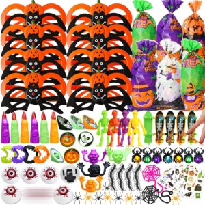 176pcs halloween party favors for kids, halloween glasses gift bags goodies for boys girls halloween bulk fillers bags halloween treats non-candy school classroom prizes halloween gifts trick or treat