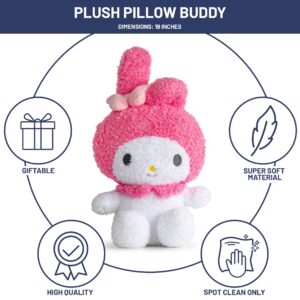 Hello Kitty My Melody Fuzzy Plush Pillow Buddy - Super Soft Stuffed Pillow - 19 inches