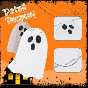 Ngdhkd 3 Pack Halloween Hanging Ghost Banner Decoration Halloween Party Ghost Banner Glitter Ghost Garland Decoration for Haunted Houses Indoor Outdoor Room Decoration