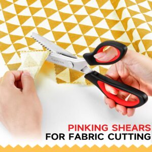 Pinking Shears for Fabric Cutting, Taotree Zig Zag Craft Scissors Decorative Edge, Fabric Scissors, Sewing Scissors, Scrapbook Supplies, Crafting Scrapbooking Scissors, Arts Crafts, Sewing Supplies