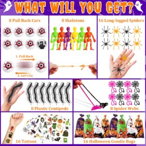 176PCS Halloween Party Favors for Kids, Halloween Glasses Gift Bags Goodies for Boys Girls Halloween Bulk Fillers Bags Halloween Treats Non-Candy School Classroom Prizes Halloween Gifts Trick or Treat