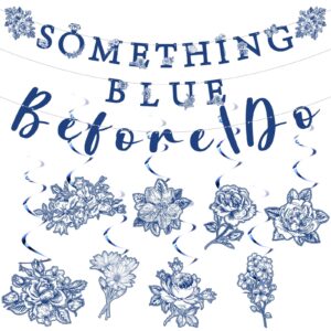 tegeme something blue before i do banner blue bridal shower decorations hanging blue flower party favors for bridal shower bachelorette engagement wedding party