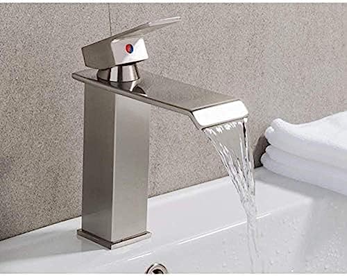 Faucet, Kitchen Taps Kitchen Tap Newly Basin Kitchen Faucet Bathroom Waterfall Faucet Mixer Tap Brass Mixer Tap Hot and Cold Bath Mixer Tap Square Mixers