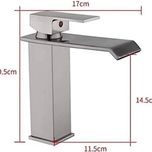 Faucet, Kitchen Taps Kitchen Tap Newly Basin Kitchen Faucet Bathroom Waterfall Faucet Mixer Tap Brass Mixer Tap Hot and Cold Bath Mixer Tap Square Mixers