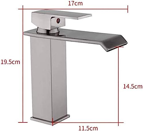 Faucet, Kitchen Taps Kitchen Tap Newly Basin Kitchen Faucet Bathroom Waterfall Faucet Mixer Tap Brass Mixer Tap Hot and Cold Bath Mixer Tap Square Mixers