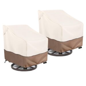 okcool outdoor swivel chair cover 2 pack,outdoor furniture patio chair covers waterproof clearance,(35" w x 37" d x 38.5" h) outdoor lawn patio furniture covers,beige & brown