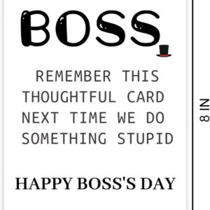 COLINHELIN Happy Boss's Day Card for Men Women, Funny Boss's Day Card for Boss Manager, Humor Bosses Day Card Gifts for Him Her, Card For Boss Boss Lady, Boss Gift For Boss Manager Leader