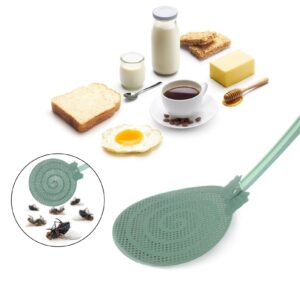 Generic 𝑓𝑙𝑦 Swatter,Swatter for Indoors,Summer Mesh Long-Handled Manual Swatter for Adult Thickened Candy-Shaped Plastic Swatter (C)