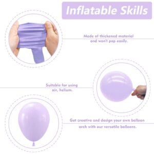 NISOCY Pastel Purple Balloons Arch Garland Kit, 102PCS 18In 12In 10In 5In Light Purple Lilac Lavender Balloons Different Sizes for Birthday Graduation Mermaid Theme Party Decorations