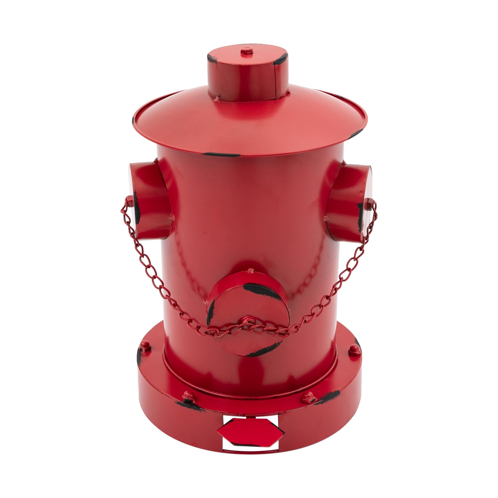 QUEMARQUE Fire Hydrant Trash Can, Red Retro Creative Garbage Can with Inner Bucket Large Capacity Wrought Iron Pedal Trash Can Outdoor Waste Bins for Park Garden Kitchen Garbage