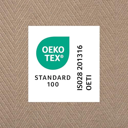 TOWN & COUNTRY BASICS Pax Herringbone Textured Solid Everwash® Washable Area Rug, Low Pile, Non-Slip Backing, Easy Clean Pet & Family Friendly Rug, Brown, 8' Round