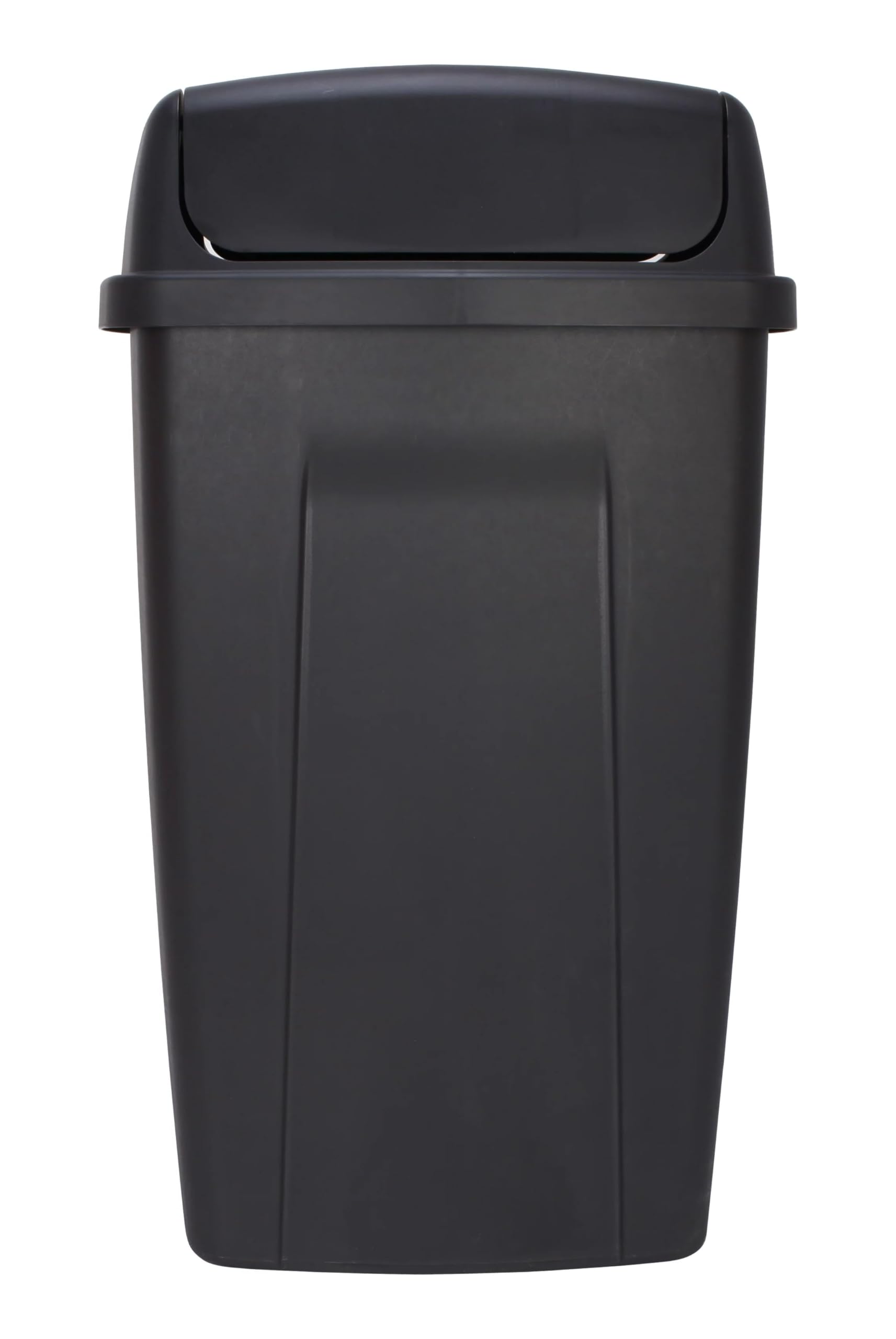 DqOasd Trash Can 13 Gallon with Swing Lid, Plastic Tall Garbage Can Indoor, Recycle Bin and Waste Basket for Home, Office, Garage, Patio, Restaraunt (Black), 1 Count