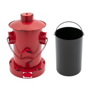 QUEMARQUE Fire Hydrant Trash Can, Red Retro Creative Garbage Can with Inner Bucket Large Capacity Wrought Iron Pedal Trash Can Outdoor Waste Bins for Park Garden Kitchen Garbage