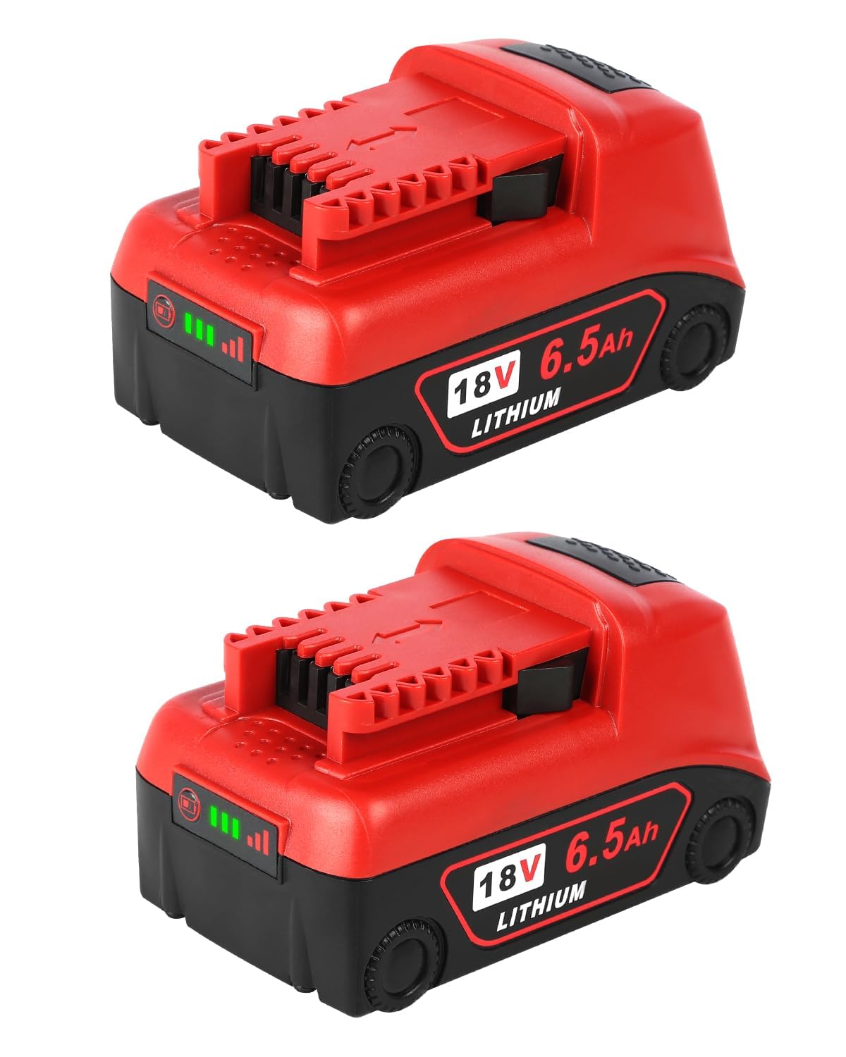 18v Battery 2Pack Replacement for Milwaukee M18 Battery 6.5Ah,High-Capacity Batteries Compaitble with Milwaukee Tools and Charger,2024 Version with N18D Battery Charger