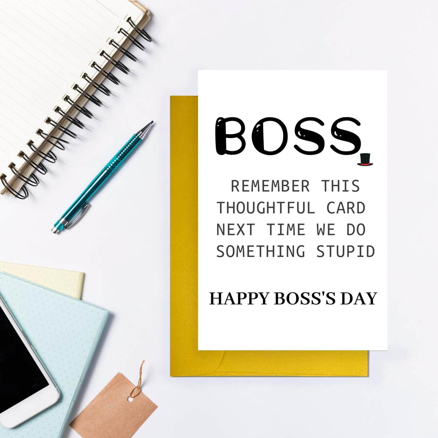 COLINHELIN Happy Boss's Day Card for Men Women, Funny Boss's Day Card for Boss Manager, Humor Bosses Day Card Gifts for Him Her, Card For Boss Boss Lady, Boss Gift For Boss Manager Leader