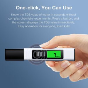 TDS Meter Digital Water Tester, 3 in 1 TDS, EC & Temperature Meter, Accurate PPM Meter, Digital Water Testing Kits for Drinking Water Quality, Hot Tubs, Pool, Aquarium,Hydroponics,Wine Brewing