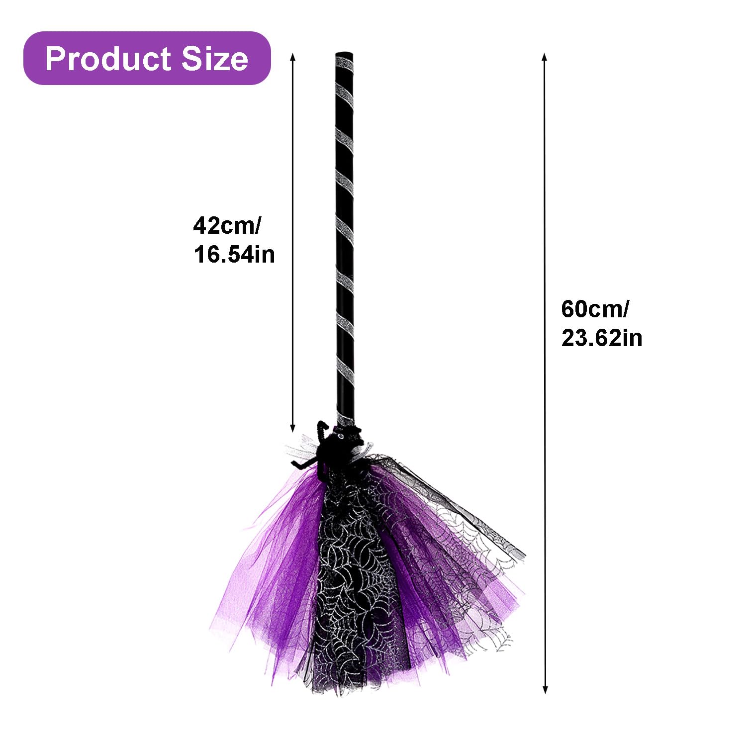 Ragyzity Witch Broom Wizard Staff Witch Accessories, Halloween Costume Accessory, Plastic Witch Broomstick Cosplay Broom Props, Masquerade Show Dress Up Dance Party Supplies Halloween Decor