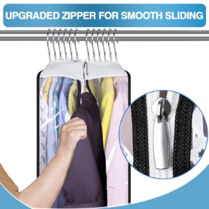 Hiitytin 40" Clear Garment Bags for Hanging Clothes, 4 Pcs Garment Covers with 10" Gusseted & Side Zipper - Hanging Clothes Storage Bag for Closet, Suit, Coat, Shirt, Dress Bags