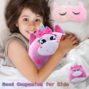 Birthday Plush Unicorn Pillow, Happy Birthday Gifts for Girls Toddlers Kids, Soft Plush Toy Cute Unicorn Stuffed Animal, Plushies Doll Home Room Decoration, Unicorn Sleep Mask