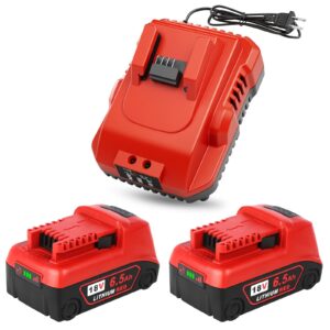 18v battery 2pack replacement for milwaukee m18 battery 6.5ah,high-capacity batteries compaitble with milwaukee tools and charger,2024 version with n18d battery charger