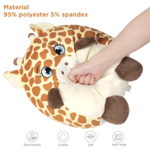 GAGAKU 12 inches Giraffe Plush Pillow Toy, Squishy Giraffe Stuffed Animal Cute Plushie Pillow Huggable Toy, Kawaii Soft Cushion for Girl Kid Children's Day Birthdays Christmas