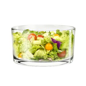 kiteiscat glass salad bowl - versatile 118oz trifle and fruit bowl - elegant & long-lasting for serving salads, dessert